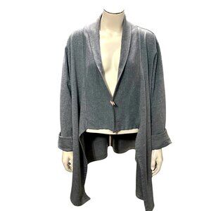 CCC Trendy Chic Gray Open Front High Low Hem Design Cardigan Size Large